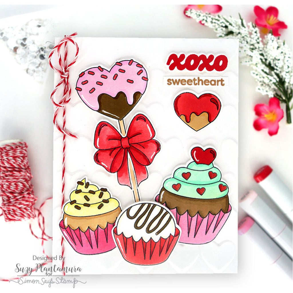 Simon Says Stamp Set of 4 Stencils Sweet Treats 1070stc To Be Loved Love Card | color-code:ALT02