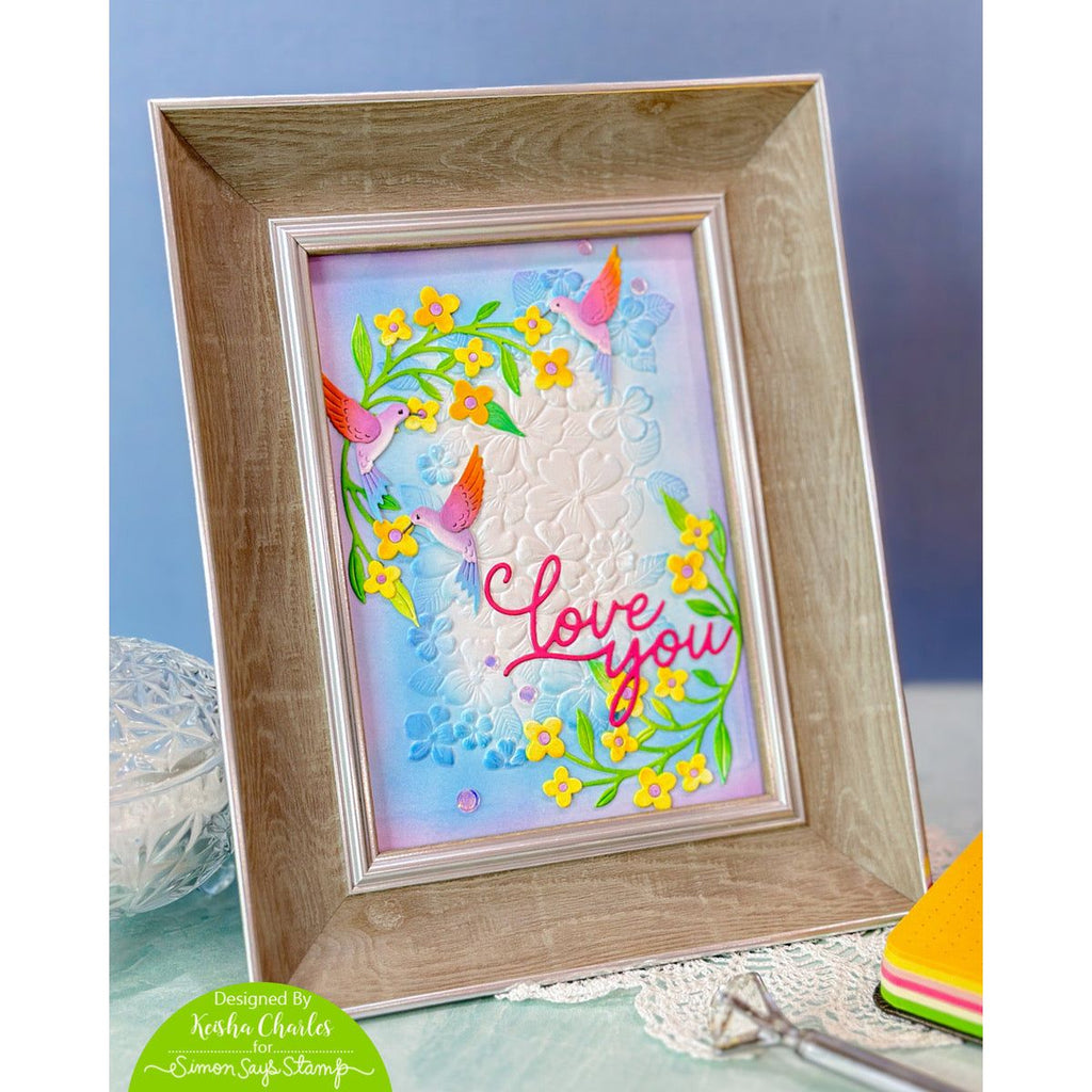 Simon Says Stamp Swing Blossoms Wafer Die s921 Cheering for You Love You Decor