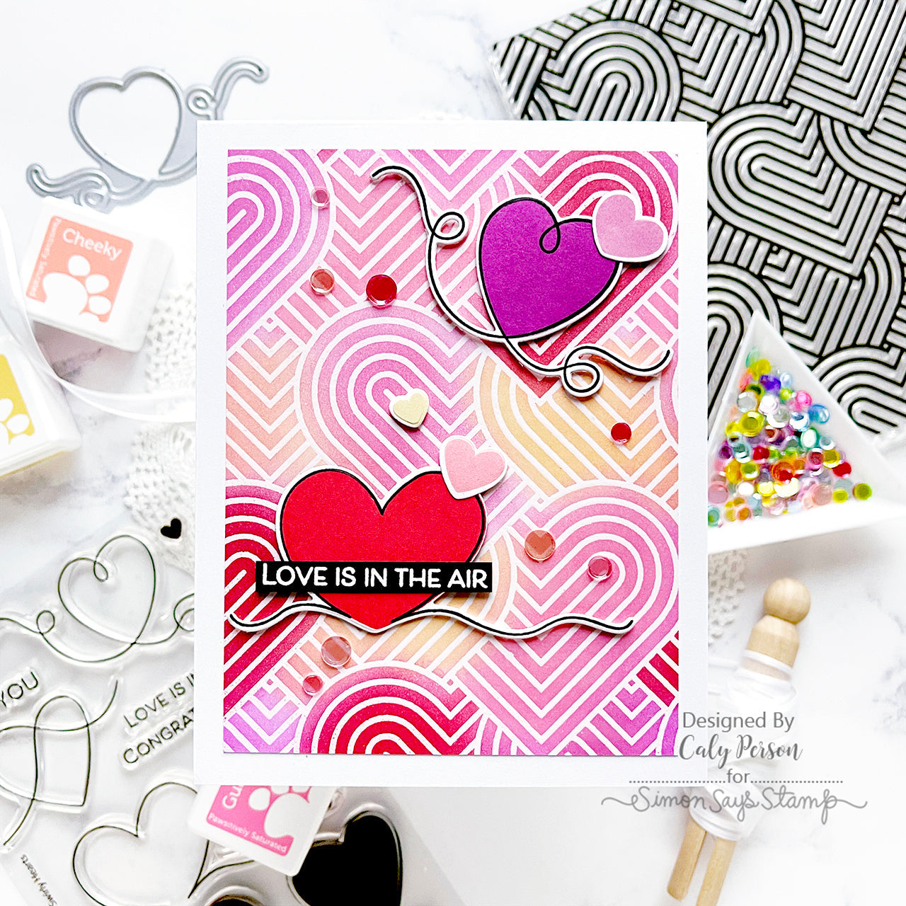 Simon Says Clear Stamps Swirly Hearts 3173ssc To Be Loved Love Card | color-code:ALT03