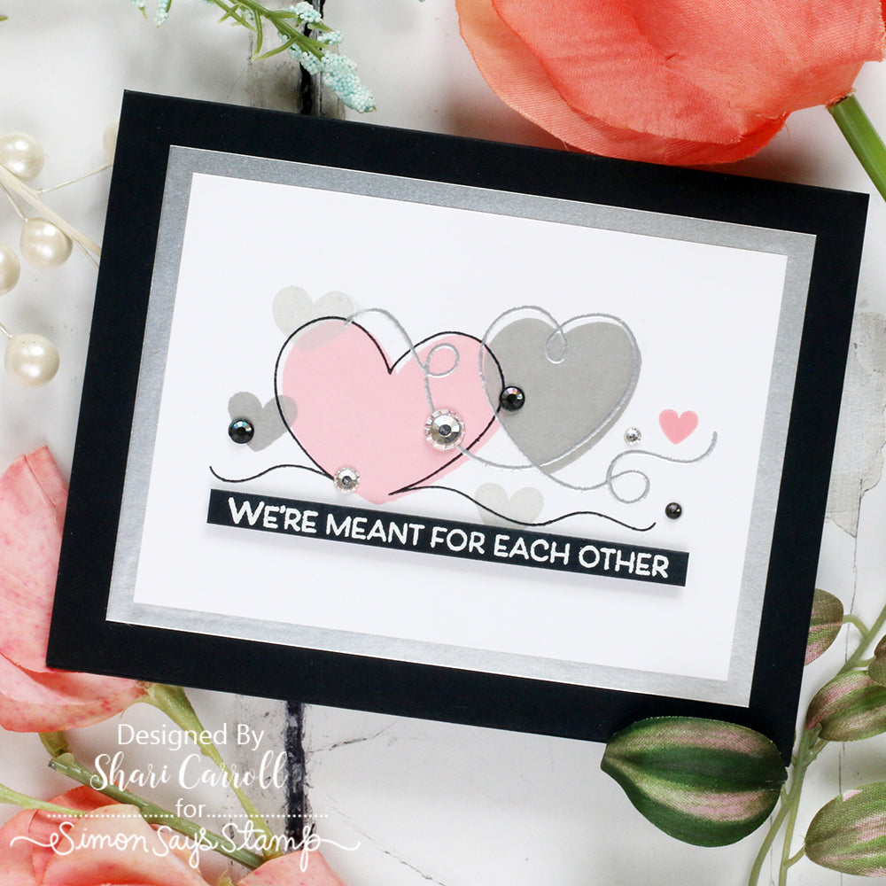 Simon Says Clear Stamps Swirly Hearts 3173ssc To Be Loved Love Card