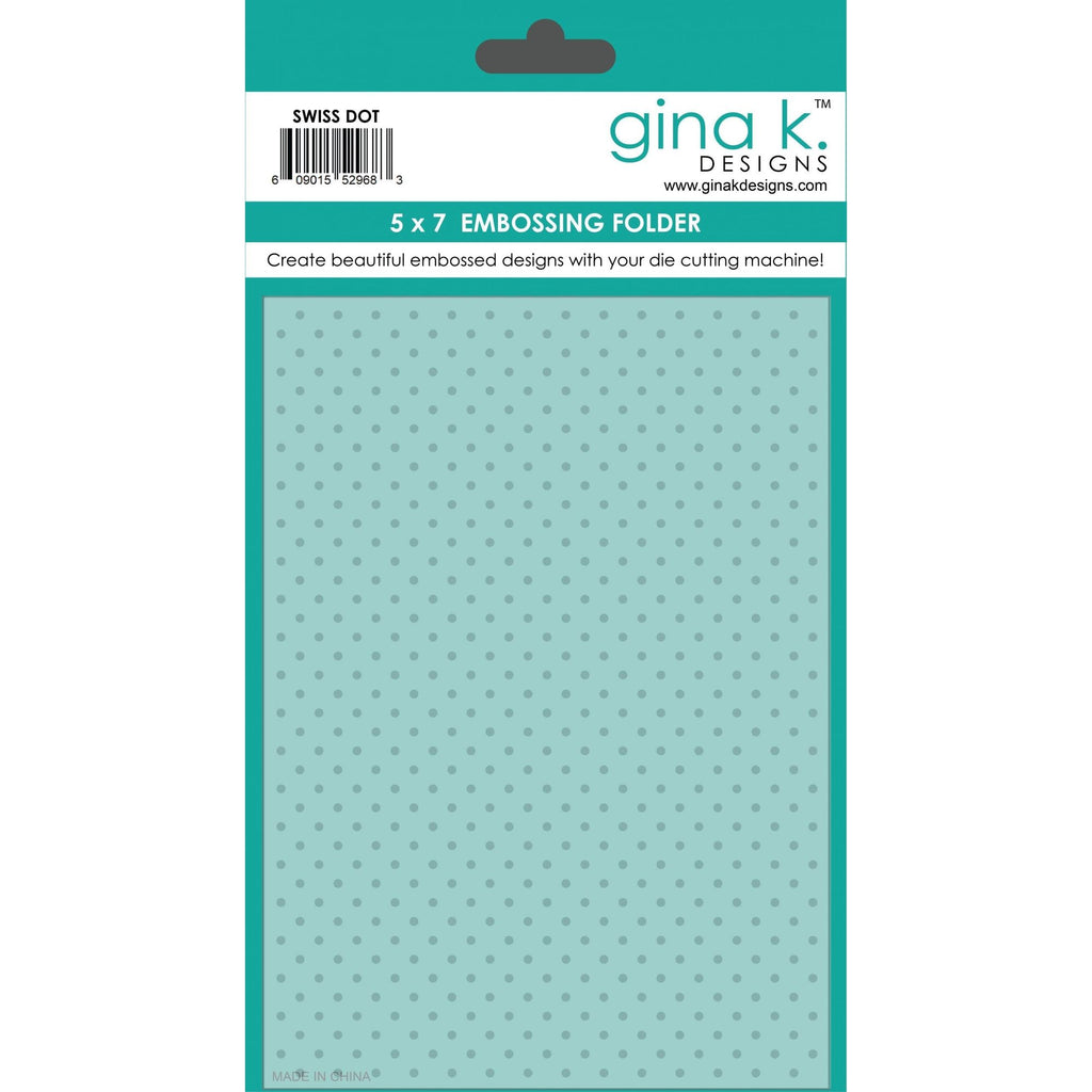 Gina K Designs SWISS DOT 5x7 Inch Embossing Folder efsd