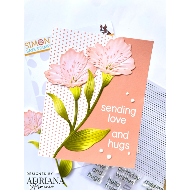 Simon Says Clear Stamps Swiss Dots 2205ssc Moments in Time Love and Hugs Card