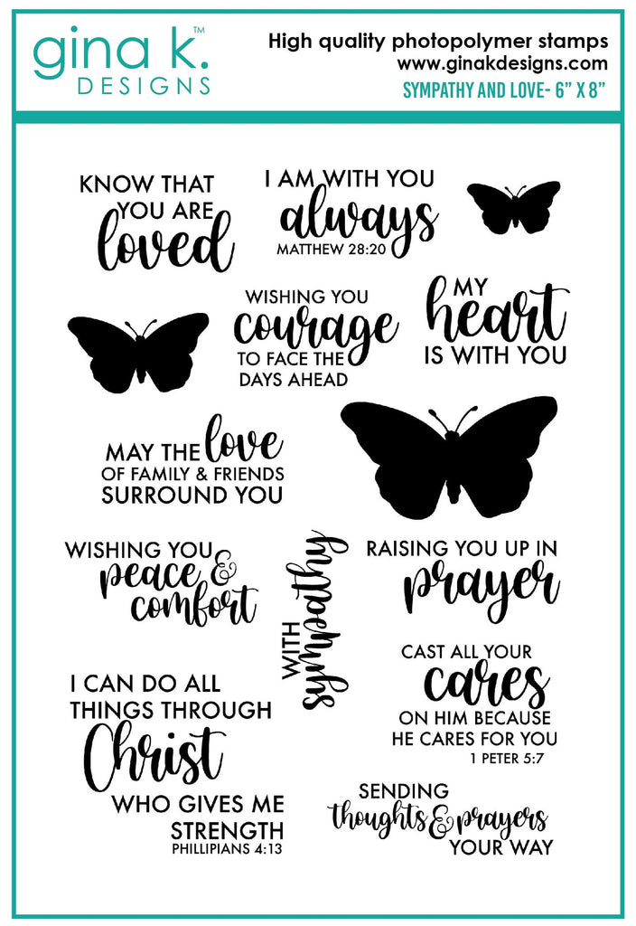 Gina K Designs SYMPATHY AND LOVE Clear Stamps bs51