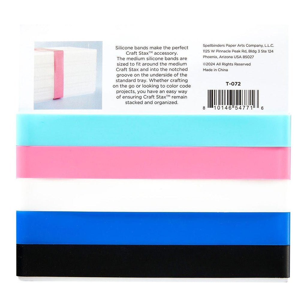 Spellbinders Craft Stax Silicone Bands Medium t-072 package back