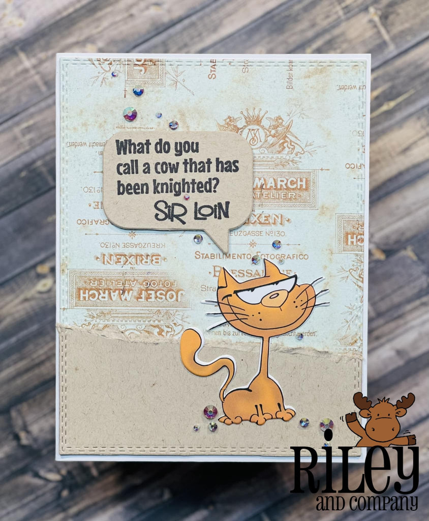 Riley and Company Funny Bones Sir Loin Cling Rubber Stamp rwd-1162 Cat