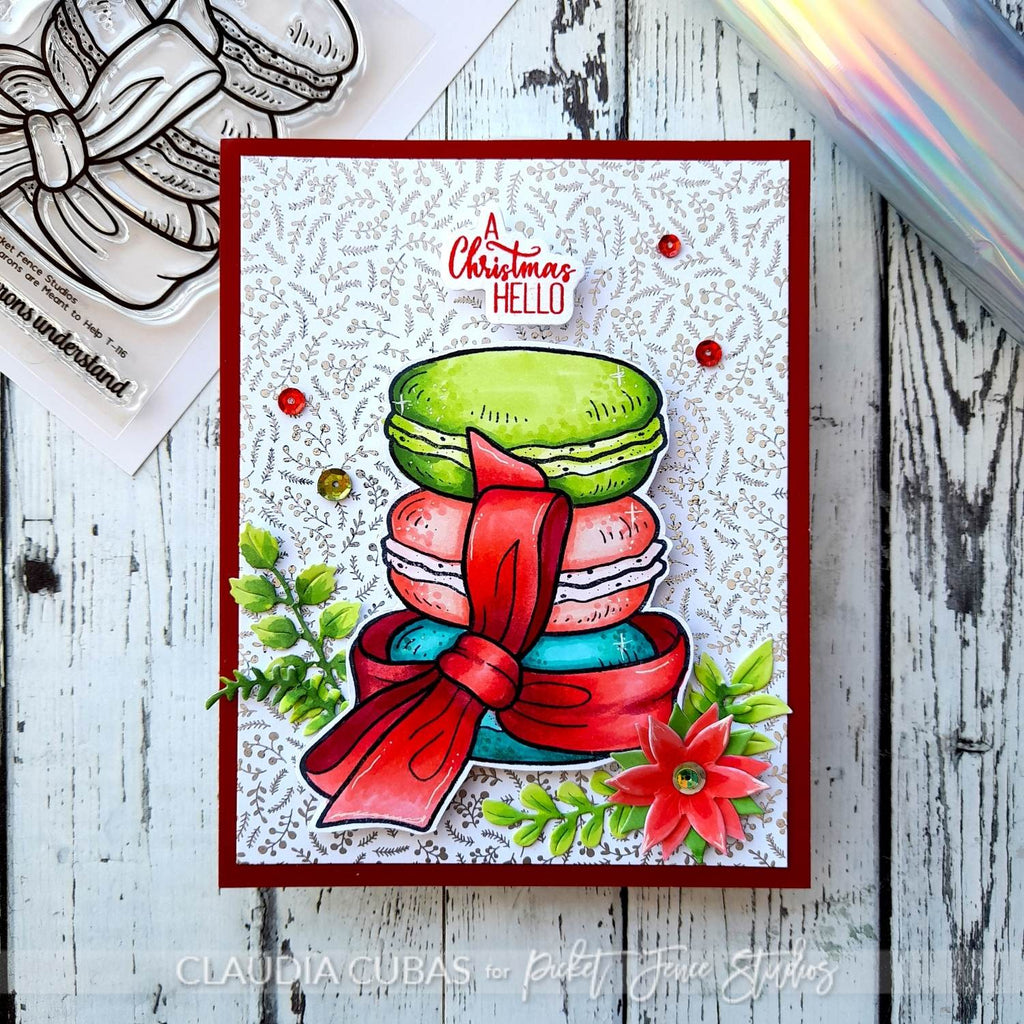 Picket Fence Studios Macarons are Meant to Help Clear Stamps t-116 christmas cookies