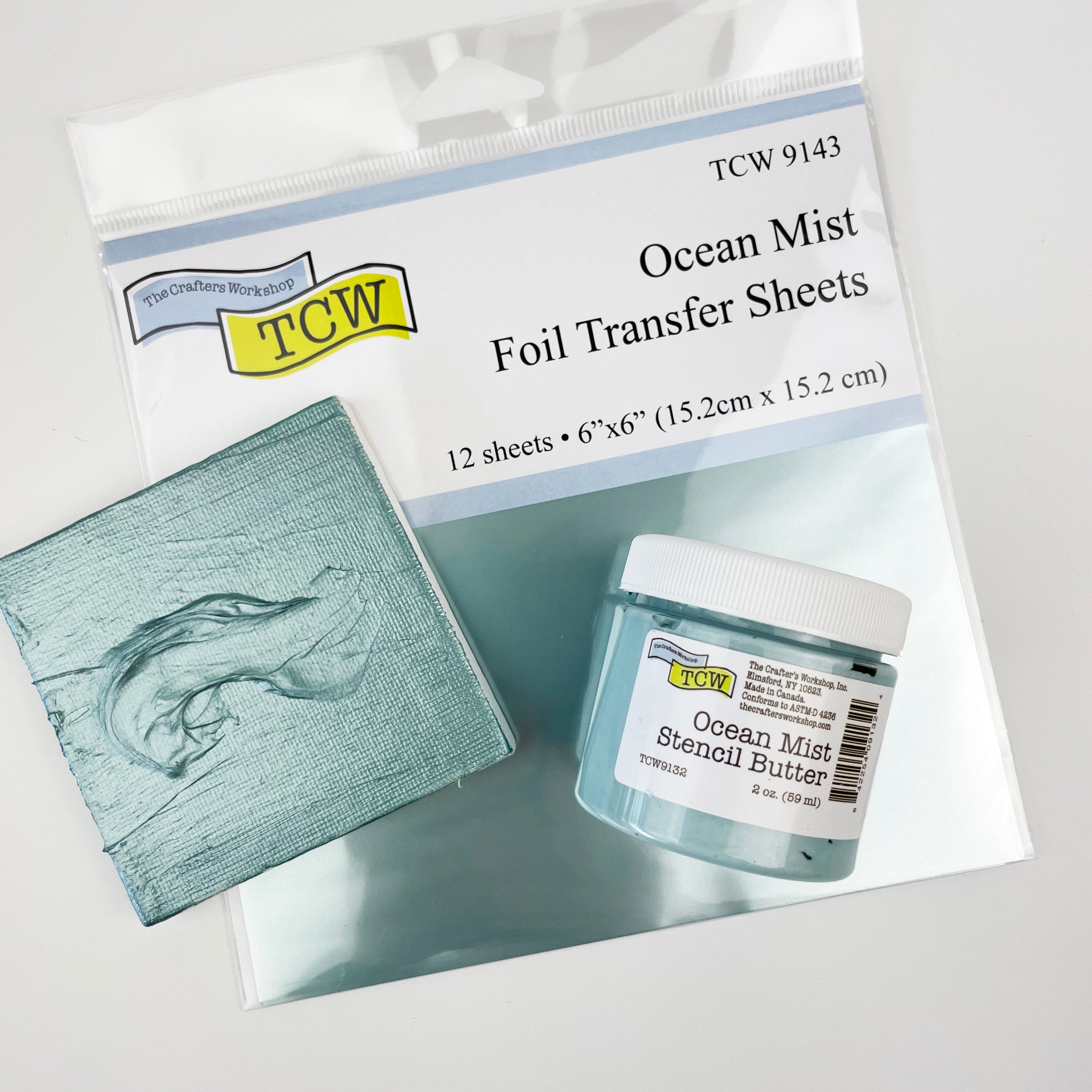 Crafter's Workshop Foil Transfer Sheets 6X6 12/Pkg-Ocean Mist