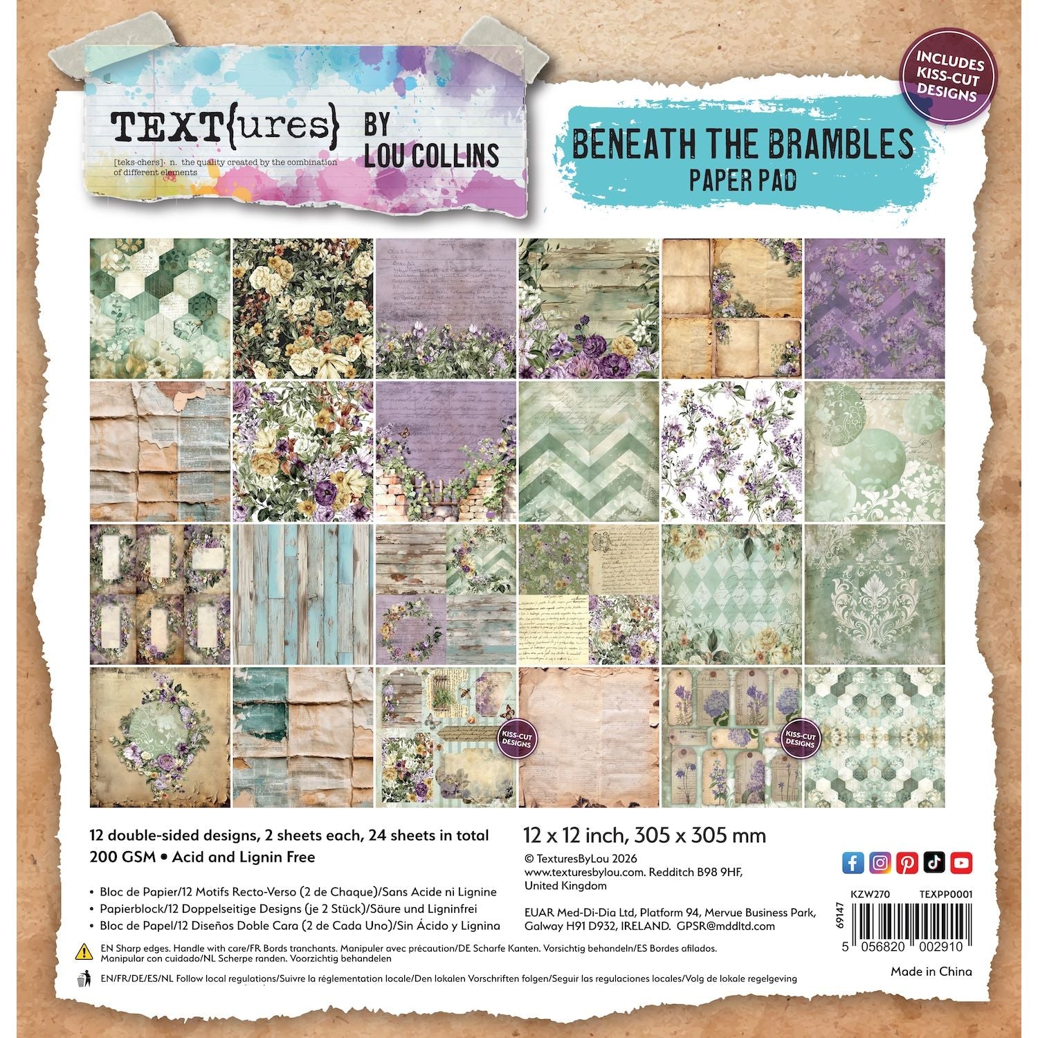 TEXT{ures} Beneath the Brambles 12x12 Paper Pad texpp0001