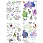 TEXT{ures} Beneath the Brambles Rub On Transfer Set texro0001 flowers