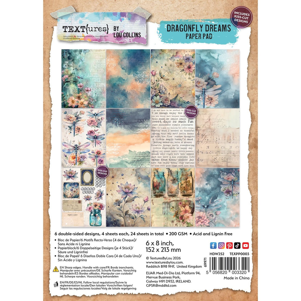 TEXT{ures} Dragonfly Dreams 6x8 Paper Pad texpp0003
