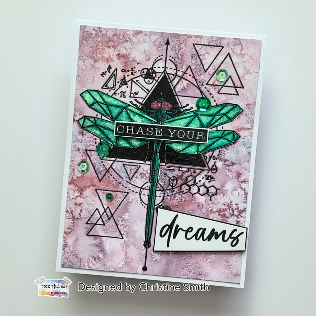 TEXT{ures} Geometrics Dragonfly Clear Stamp Set texcs0003 dreams