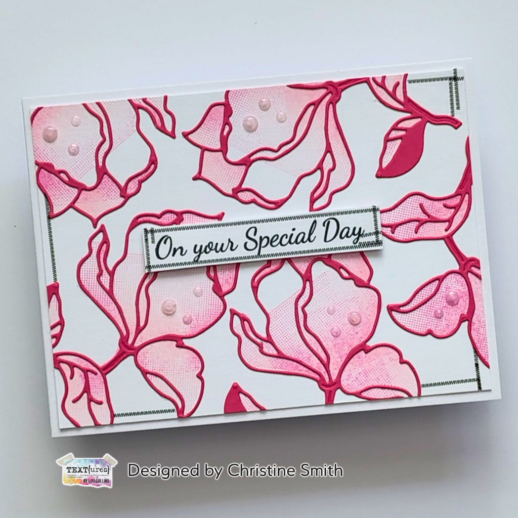 TEXT{ures} Magnolia Halftone Vol II Stamp and Die Set texds0001 special day