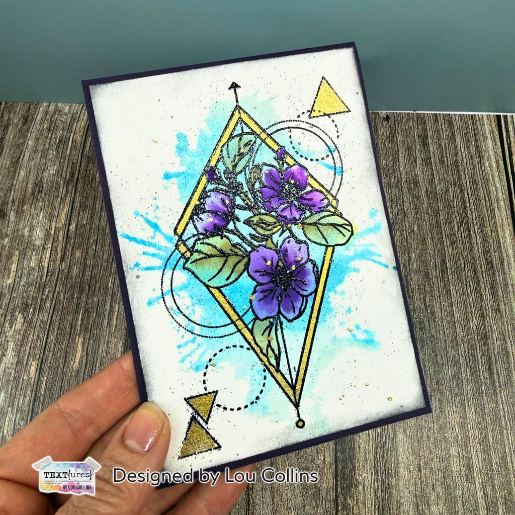 TEXT{ures} Watercolour Splash Halftone Clear Stamp Set texcs0005 flower