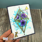 TEXT{ures} Watercolour Splash Halftone Clear Stamp Set texcs0005 flower