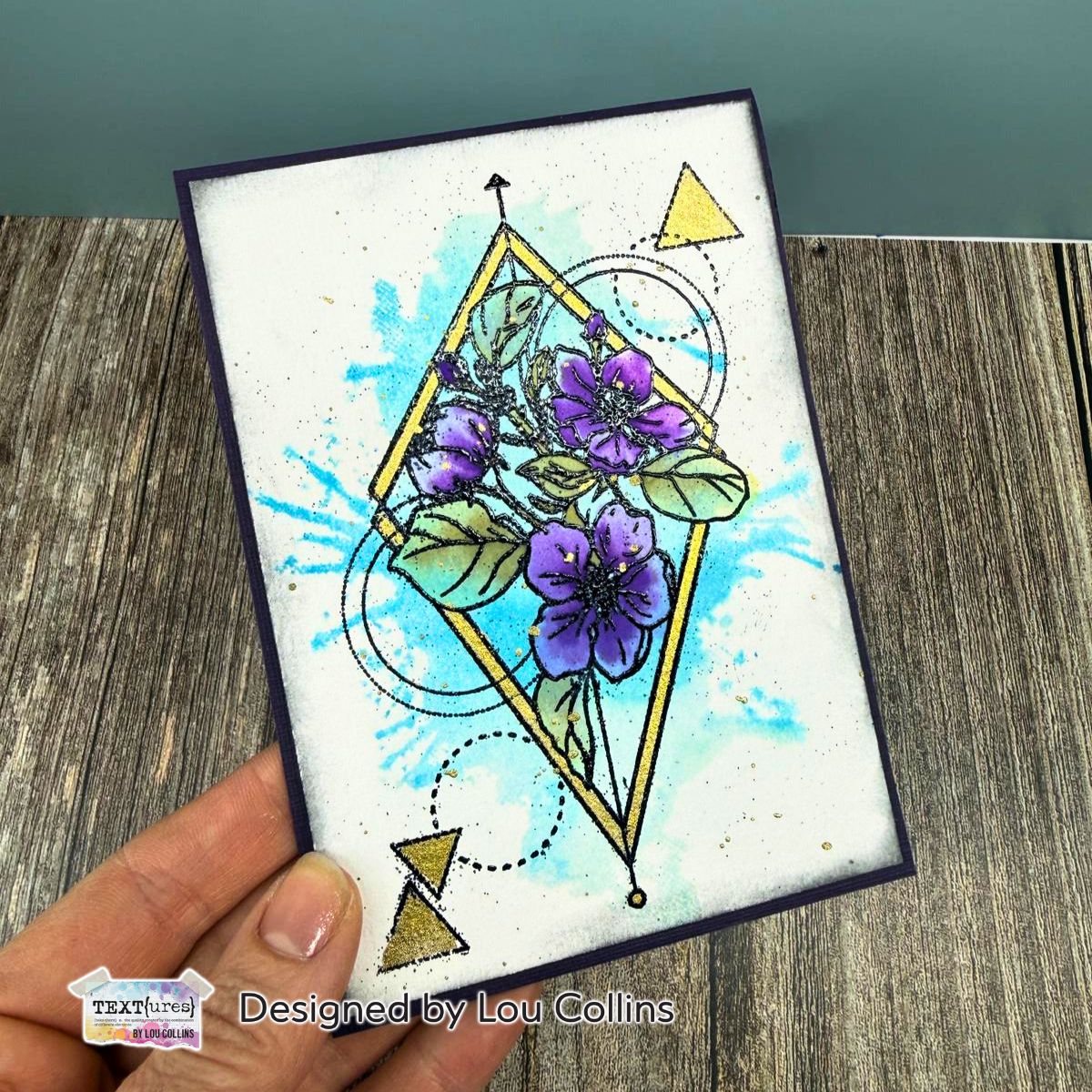 TEXT{ures} Watercolour Splash Halftone Clear Stamp Set texcs0005 flower