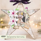 TEXT{ures} Winter Foliage Die Set texcd0005 pink flowers present letter star card sam laing