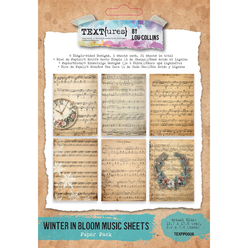 TEXT{ures} Winter in Bloom Music Sheets 5x7 Paper Pack texpp0006