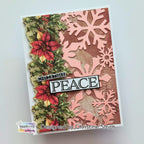 TEXT{ures} Winter in Bloom Poinsettias and Snowflakes 6x8 Rub On Transfer Set texro0003 pink snowflakes christmas peace card christine smith