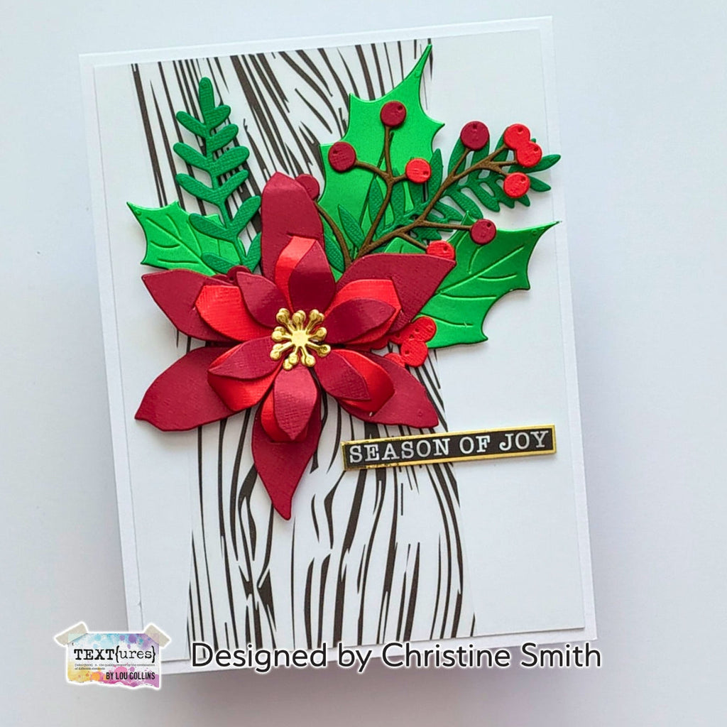 TEXT{ures} Winter in Bloom Wood and Words Laser Cuts texlc0003 berries garland leaves season of joy card christine smith