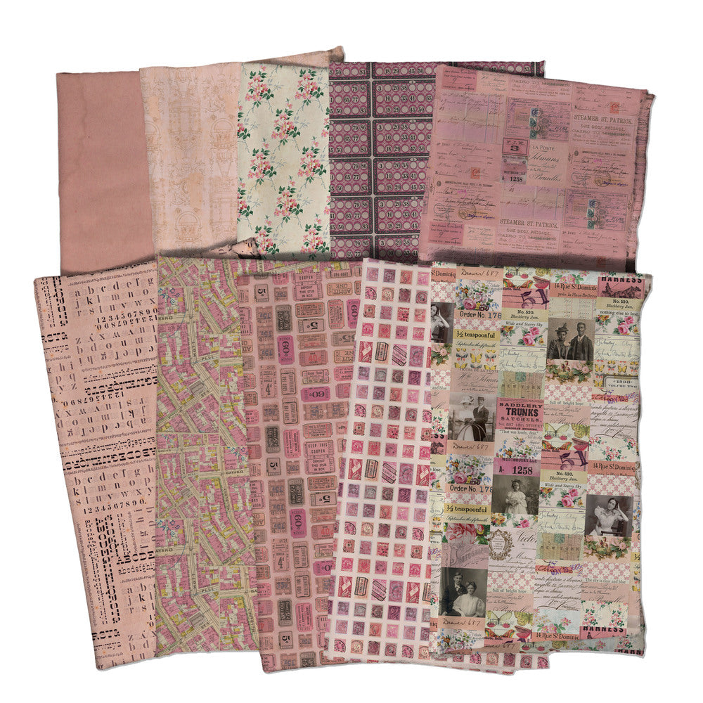 Tim Holtz Fabric Palette Pink Bundle of 10 Fat Quarters