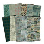 Tim Holtz Fabric Palette Teal Bundle of 10 Fat Quarters