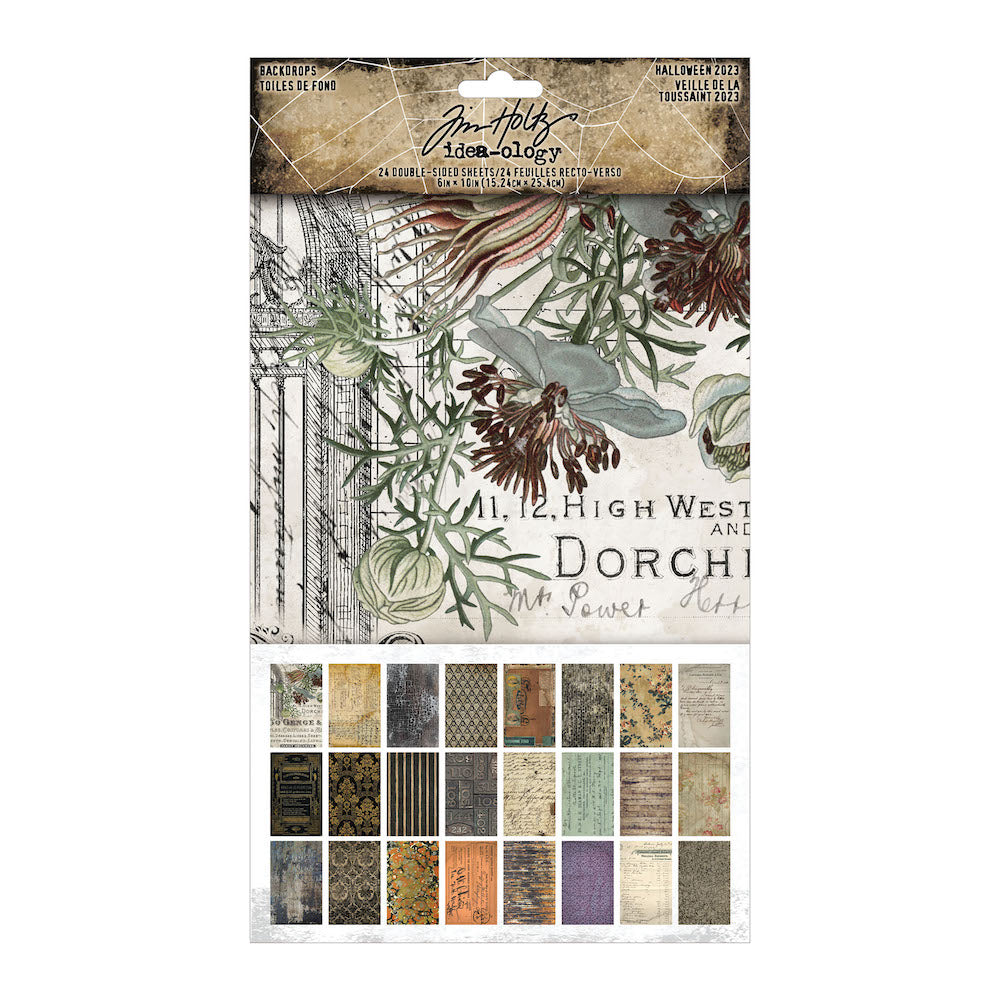 Tim Holtz 2023 Halloween Backdrops Paper Pack Tim Holtz 2023 Halloween Backdrops Paper Pack