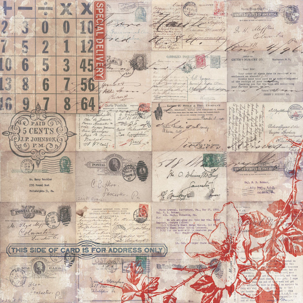 Tim Holtz idea-ology Correspondence 12 x 12 Paper Stash 2025 Vault th94431*