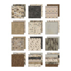 Tim Holtz idea-ology 12 x 12 Palette Paper Yellow Neutral Green Bundle