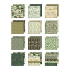 Tim Holtz idea-ology 12 x 12 Palette Paper Yellow Neutral Green Bundle