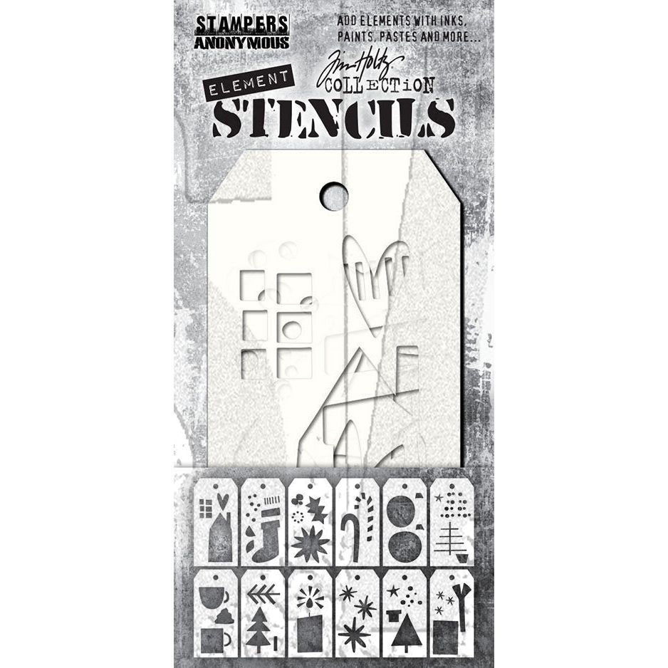 Tim Holtz Element Stencils Festive Art est005
