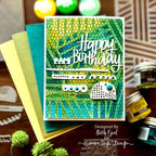 Tim Holtz Distress Embossing Glaze Crushed Olive Ranger tde79163 Beth Opel Happy Birthday Card