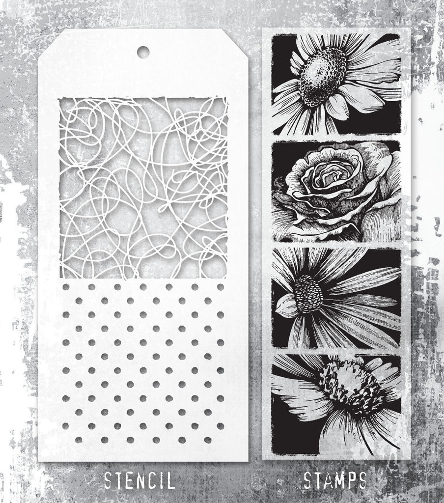 Tim Holtz Clear Stamps and Stencil Bold Botanicals thmm181 product image