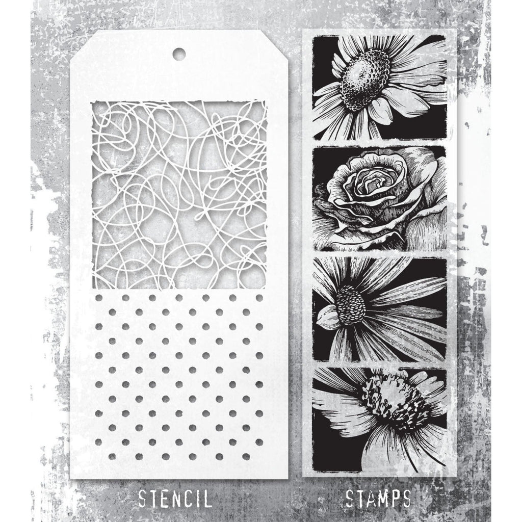 Tim Holtz Clear Stamps and Stencil Bold Botanicals thmm181 product image
