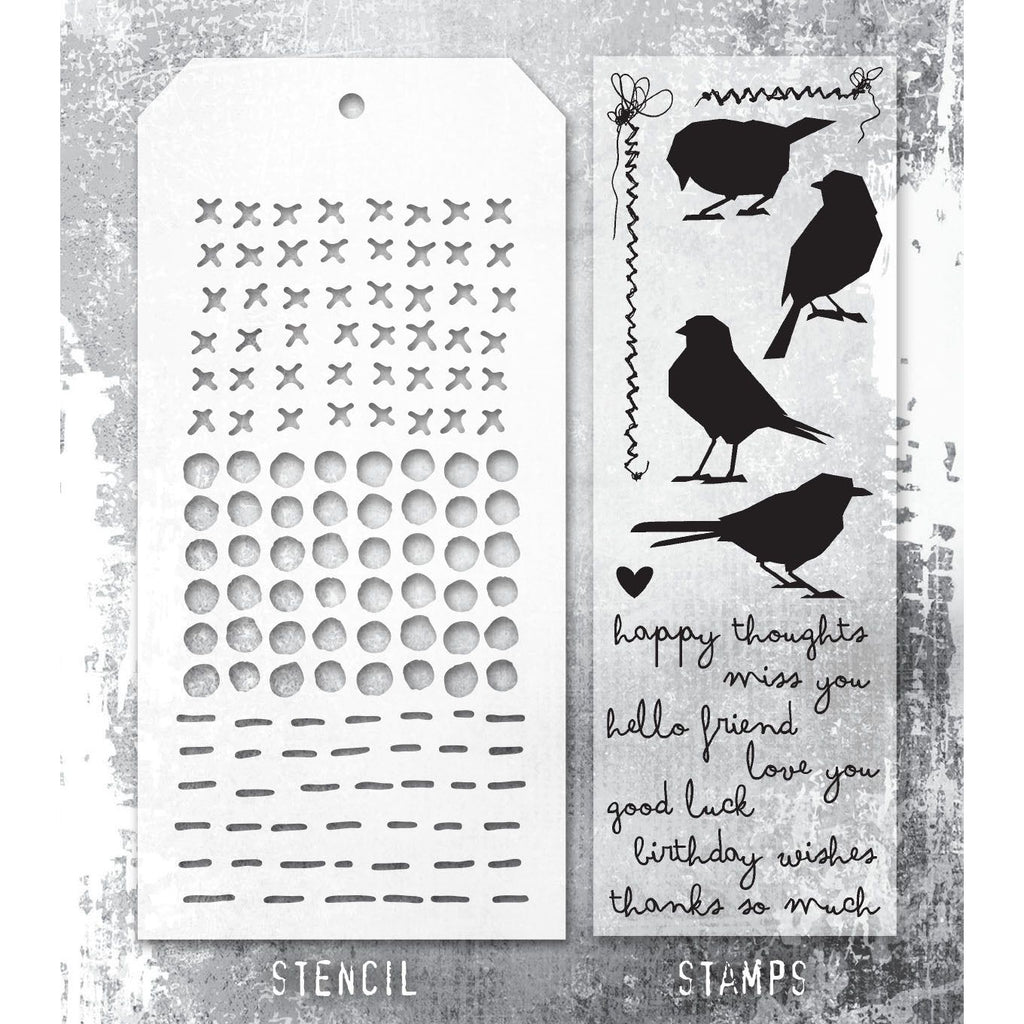 Tim Holtz Clear Stamps and Stencil Silhouette Birds thmm182 product image