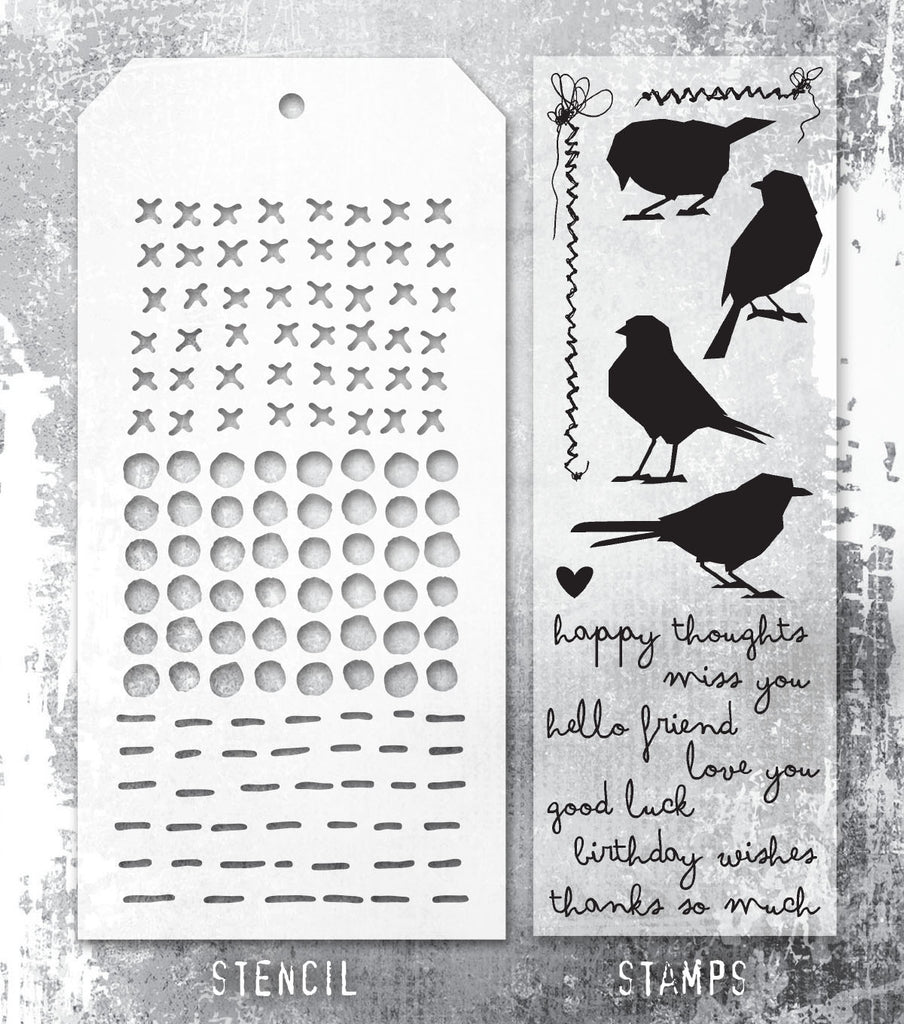 Tim Holtz Clear Stamps and Stencil Silhouette Birds thmm182 product image