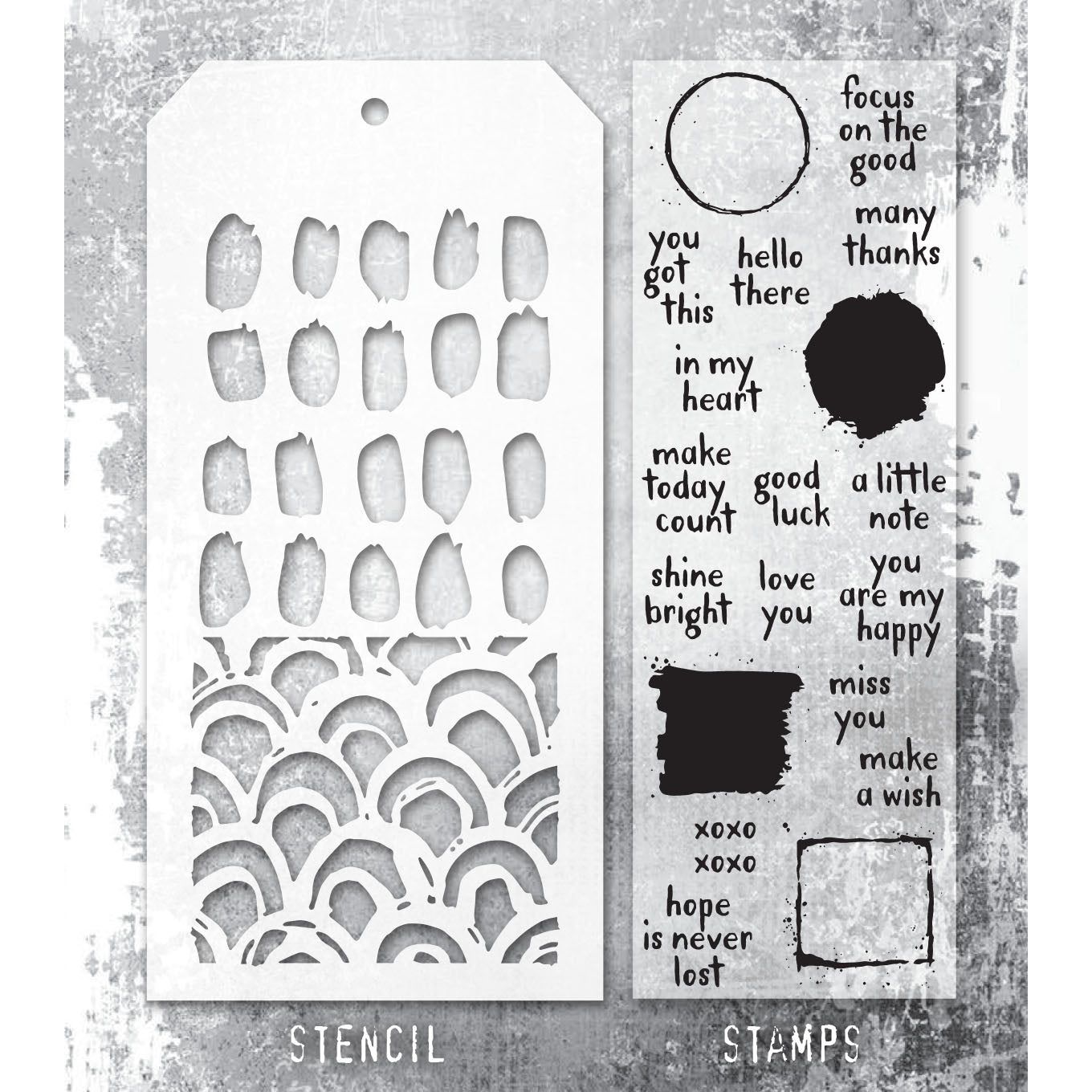 Tim Holtz Clear Stamps and Stencil Note Quotes thmm184 product image