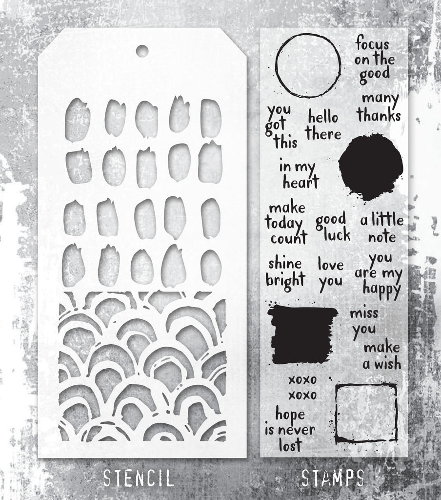 Tim Holtz Clear Stamps and Stencil Note Quotes thmm184 product image
