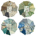 Tim Holtz Fabric Palette Fat Quarters Bundle Blue Teal Green And Neutral
