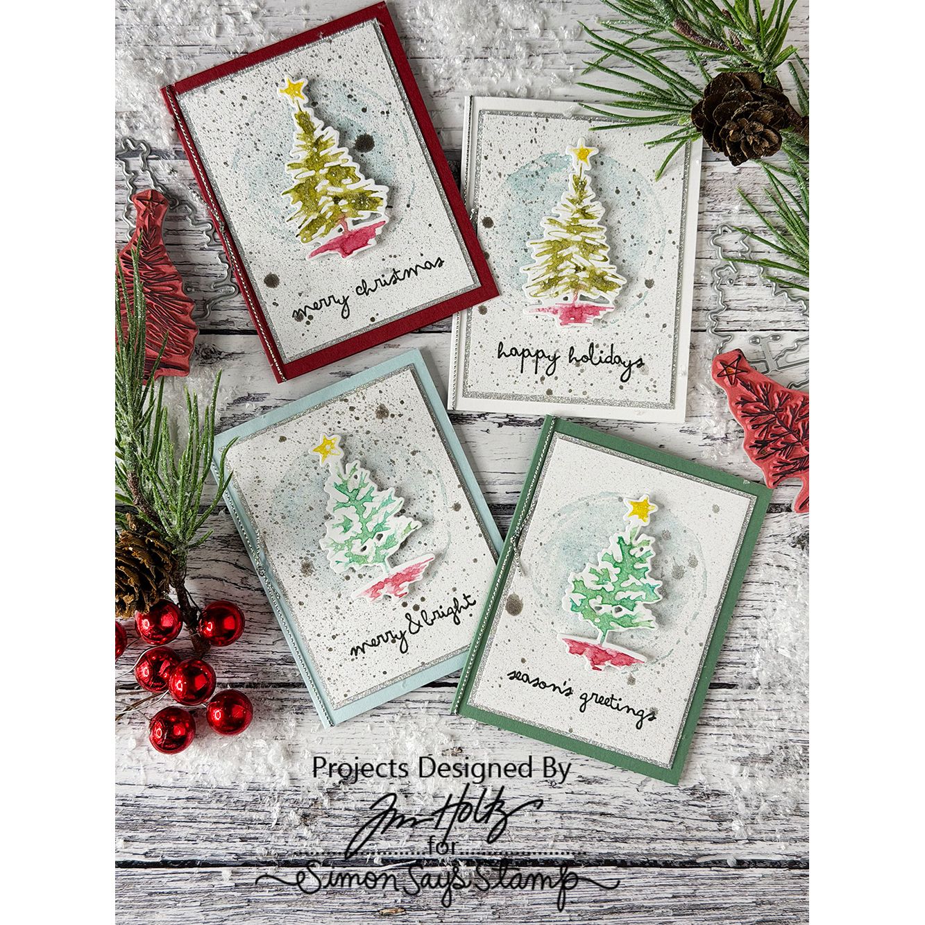 Simon Says Stamp Scribbly Christmas Wafer Dies 249sss Christmas Cards