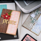 Tim Holtz Sizzix Vault Holiday Classic Thinlits Dies 666716 blue wreath poinsettia flower peace wish cards