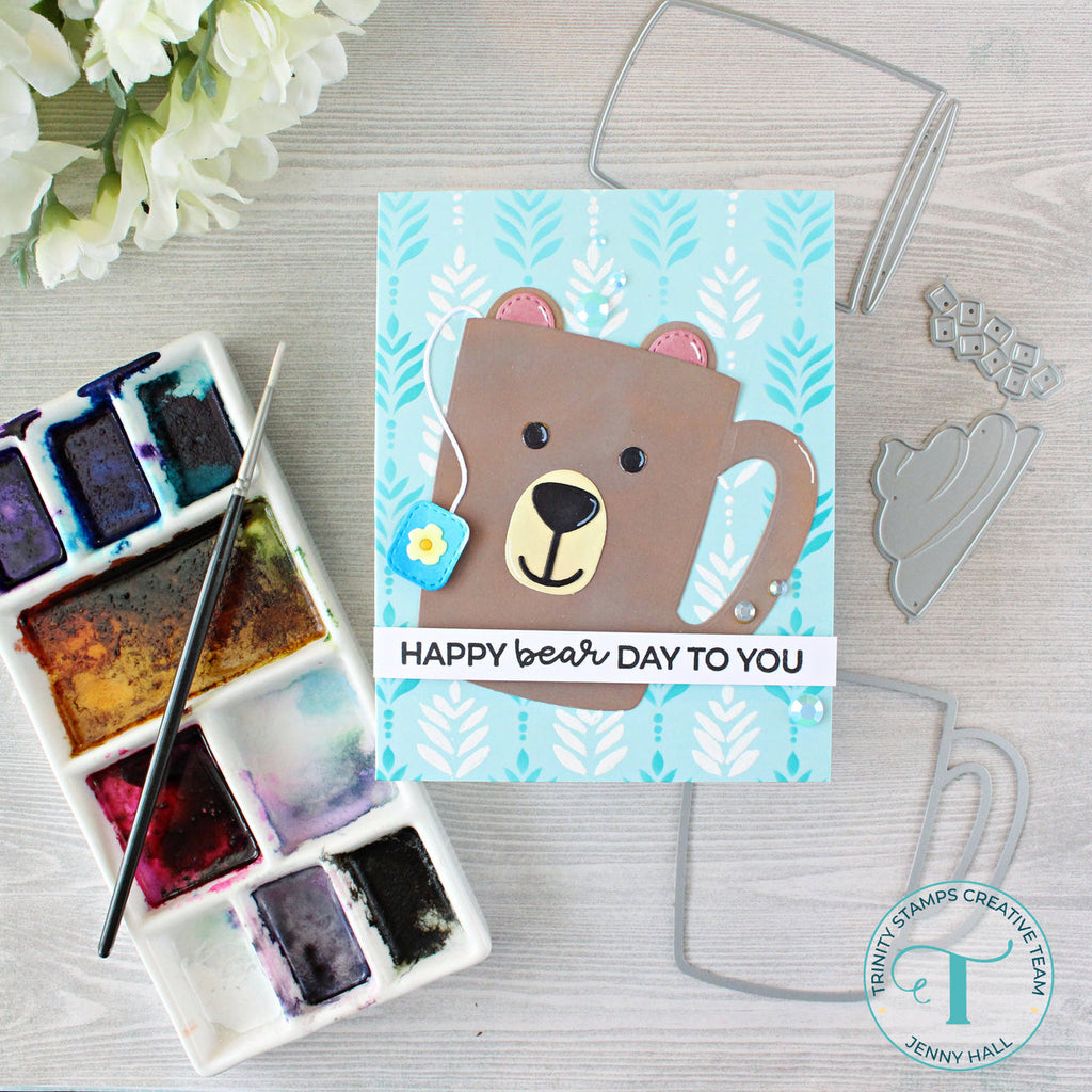 Trinity Stamps Beary Cute Layered Mug Die Set tmd-209 Bear Themed Happy Birthday Card