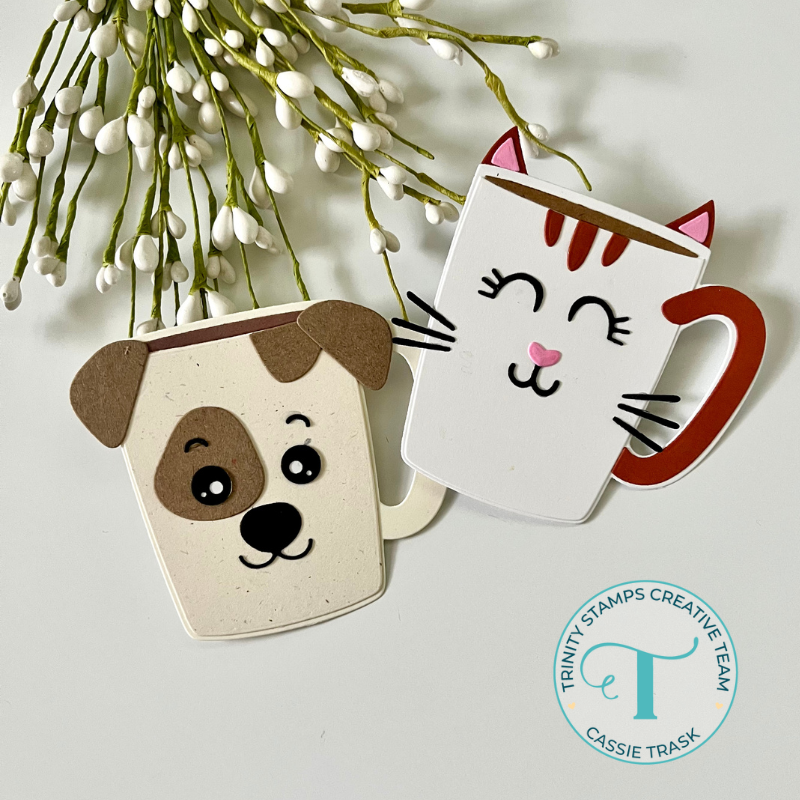 Trinity Stamps Cat And Dog Layered Mug Add On Die Set tmd-210 Pet Themed Tags