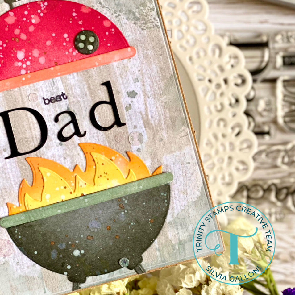 Trinity Stamps Simply Sentimental Dad Coordinating Die Set tmd-c252 The Best Dad Grilling Father's Day Card