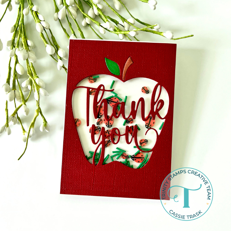 Trinity Stamps Thank You Apple Cut-Out Dies tmd-235 Apple Shaker Card