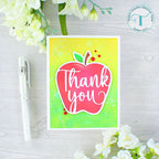 Trinity Stamps Thank You Apple Cut-Out Dies tmd-235 teacher card example by Jenny Hall