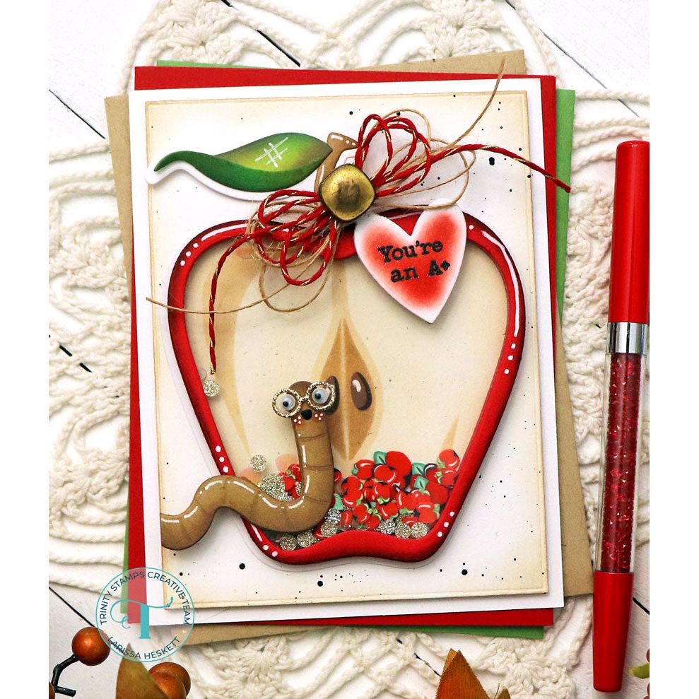 Trinity Stamps Apple Core 6 x 6 Stencil tss-072 School Shaker Card
