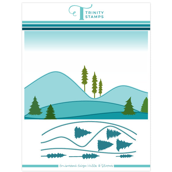 Trinity Stamps Embossed Edge Hills And Slopes Die Set tmd-251