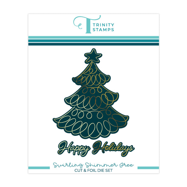 Trinity Stamps Swirling Shimmer Tree Cut And Foil Die Set tmd-261