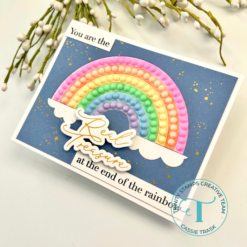Trinity Stamps Cornflower Opaque Rhinestone Embellishment Mix emb-0151 Treasure At The End Of The Rainbow Card