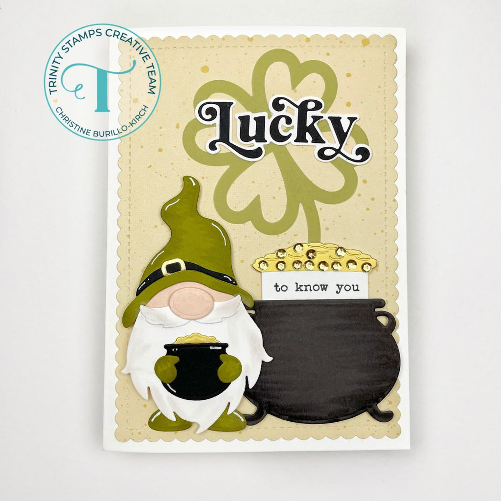 Trinity Stamps Leprechaun Loot Dies tmd-281 Lucky Gnome Card